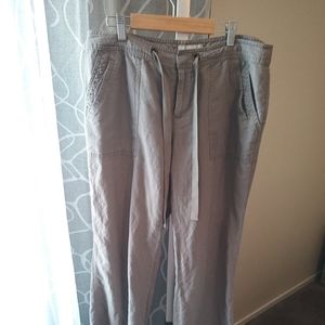 Khaki linen pants